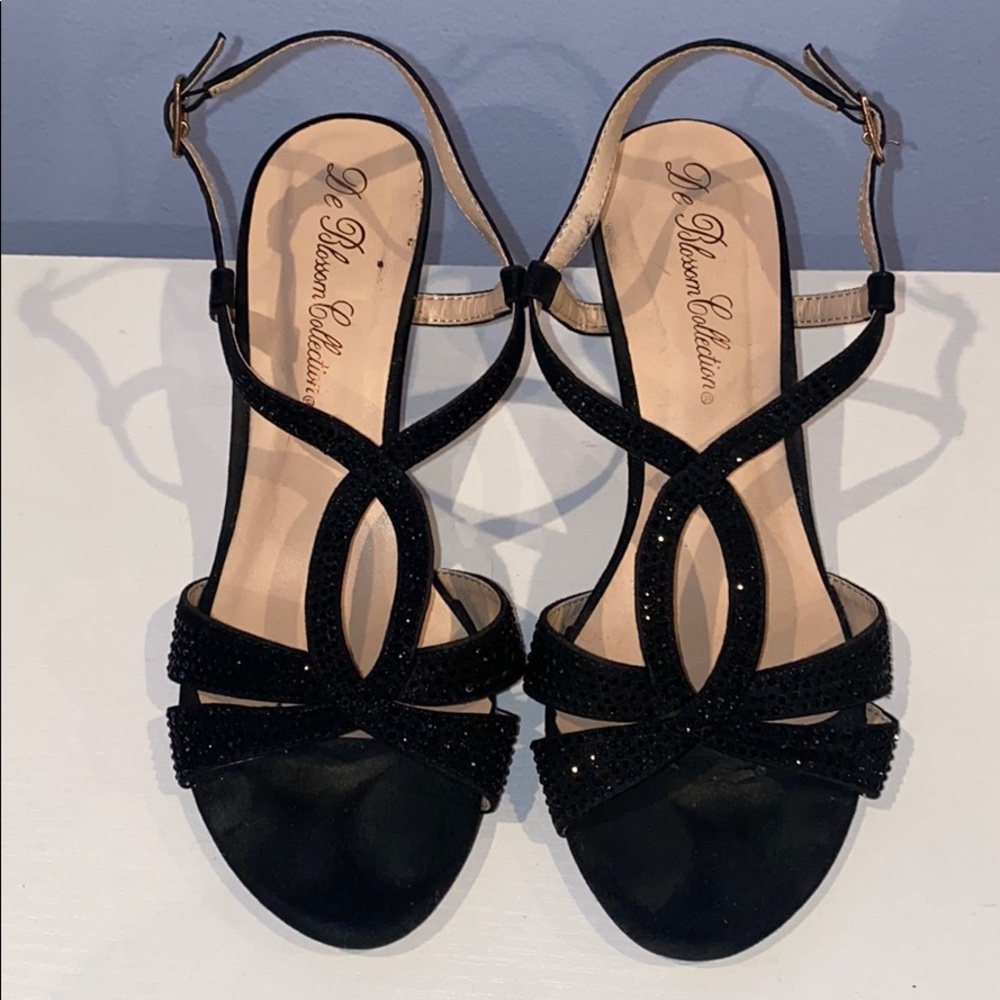 Black Crystal Heels